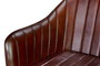 GINER Y COLOMER Chaise en cuir naturel avec pieds métalliques couleur marron - Dimensions siège: 42x42 cm, Hauteur: 51 cm